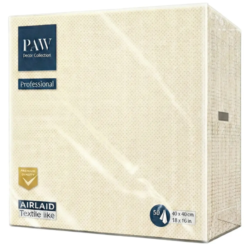 Zdjęcie produktu Serwetki materiałowe airlaid 40x40 kremowe jak bawełna 50 sztuk 40x40 cm