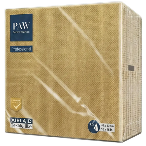 Zdjęcie produktu Serwetki materiałowe airlaid 40x40 złote jak bawełna 50 sztuk 40x40 cm