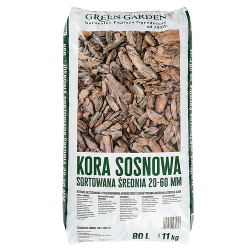 Zdjęcie produktu Kora sosnowa ogrodowa sortowana gruba ściółka do iglaków frakcja 20-60mm 80l