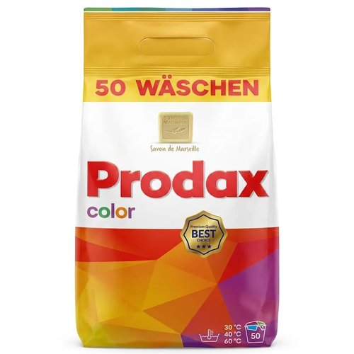 Zdjęcie produktu Proszek do Prania Prodax color do tkanin kolorowych skuteczny 50 prań 3,25kg