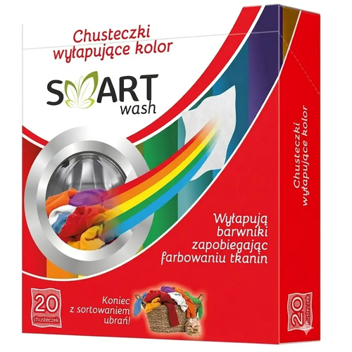 Zdjęcie produktu Chusteczki wyłapujące kolor Smart Wash do prania zapobiegające farbowaniu 20 szt.