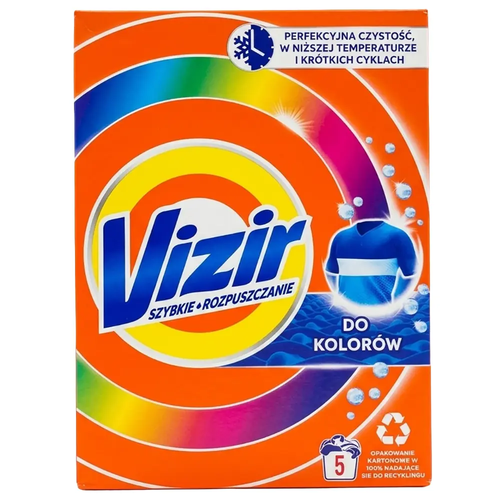 Zdjęcie produktu Proszek do prania tkanin kolorowych Vizir skuteczny w niższych temperaturach i krótkich cyklach 275g