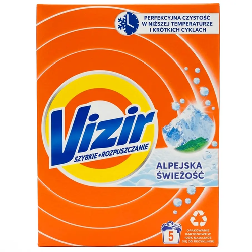 Zdjęcie produktu Proszek do Prania Uniwersalny Vizir skuteczny w niższych temperaturach i krótkich cyklach 275g