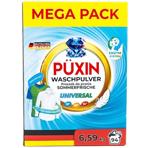 Zdjęcie produktu Proszek do prania Puxin Universal wydajny deutsches rezept 6,59kg 94 prania 