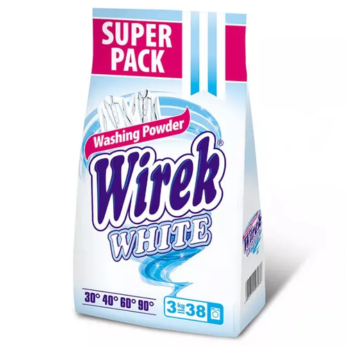 Zdjęcie produktu Proszek do Prania Białych Tkanin Wirek White skuteczny już od 30st.C 3kg 38 prań