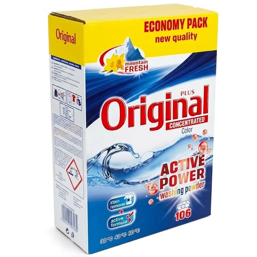 Zdjęcie produktu Proszek do prania tkanin kolorowych Original Plus Active Power bardzo skuteczny 8kg 106 Prań