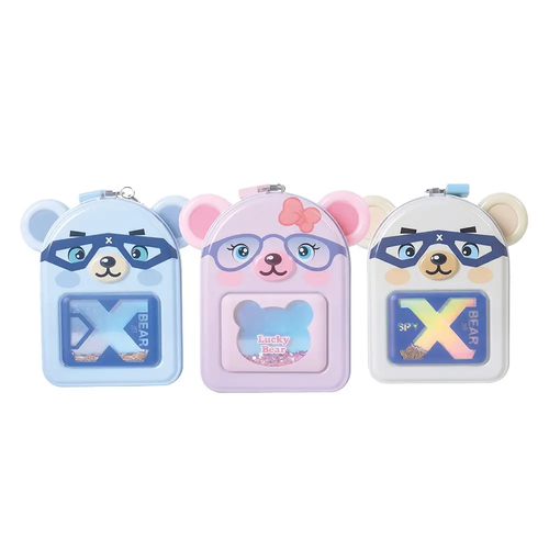 Zdjęcie produktu Skarbonka metalowa z motywem misia dla dzieci mix wzorów 16x13 cm