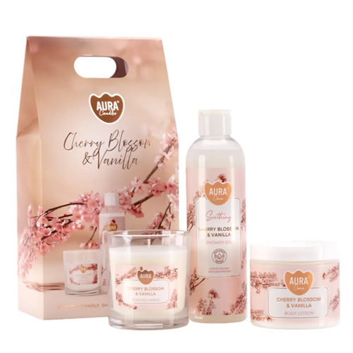 Zdjęcie produktu Zestaw prezentowy kwiat wiśni i wanilia żel balsam AGS-001-017