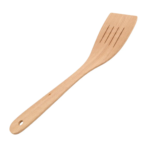 Zdjęcie produktu Łopatka ażurowa gięta drewniana kuchenna do smażenia practic 31 cm