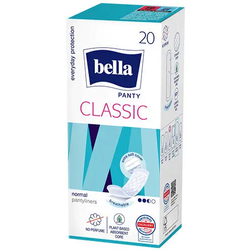 Zdjęcie produktu Wkładki Higieniczne Bella Panty Classic extra miękkie oddychające normal 20 sztuk