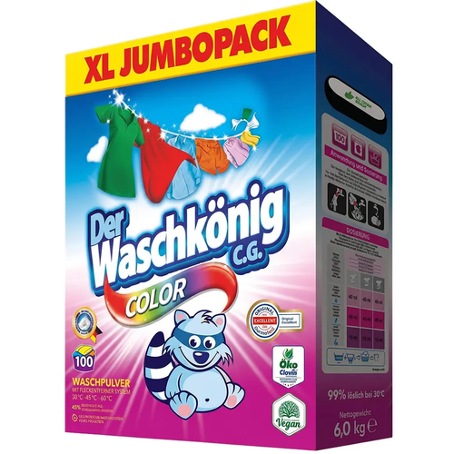 Zdjęcie produktu Proszek do prania tkanin kolorowych Waschkoning 100 pran 6 kg