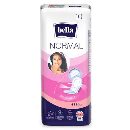 Zdjęcie produktu Podpaski Higieniczne ze Skrzydełkami Bella Normal oddychające chłonne 10 sztuk 