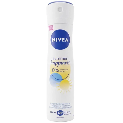 Zdjęcie produktu Dezodorant damski Nivea Summer Hapiness antyperspirant spray dla kobiet 0% Aluminium 48h 150 ml