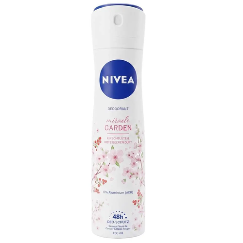 Zdjęcie produktu Dezodorant damski Nivea Miracle Garden antyperspirant spray dla kobiet 0% Aluminium 48h 150 ml