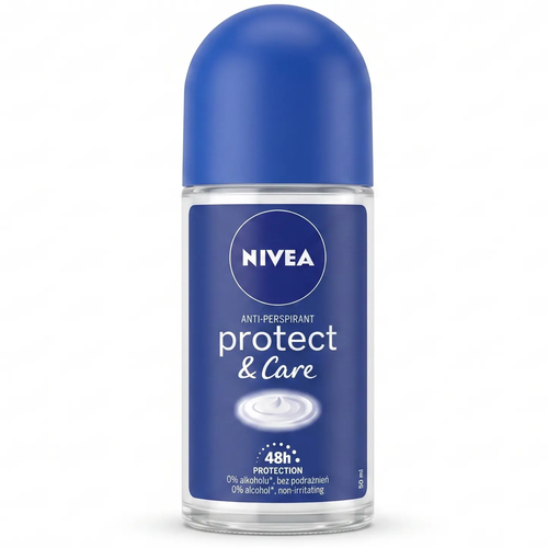 Zdjęcie produktu Dezodorant męski w kulce Nivea Protect & Care antyperspirant dla mężczyzn 0% Alhokol 48h 50 ml