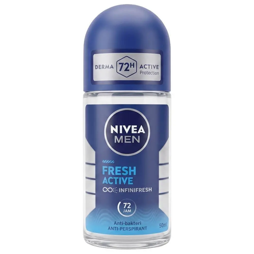 Zdjęcie produktu Dezodorant męski w kulce Nivea Fresh Avtive antyperspirant dla mężczyzn 0% Alhokol 72h 50 ml
