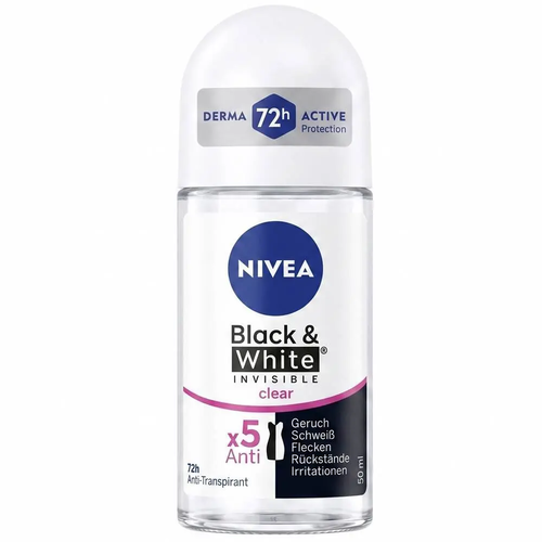 Zdjęcie produktu Dezodorant damski w kulce Nivea Black & White antyperspirant dla kobiet 72h 50 ml