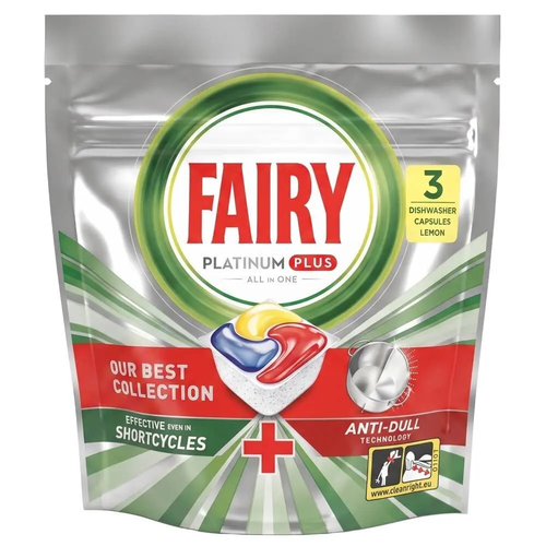 Zdjęcie produktu Tabletki do zmywarki Fairy Platinum kapsułki All in One 3 szt