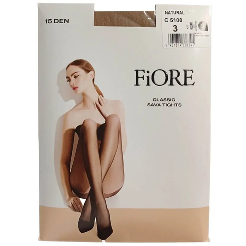 Zdjęcie produktu Rajstopy damskie gładkie elastyczne Sava Fiore 15 den Natural brązowe klasyczne cienkie rozmiar 3 