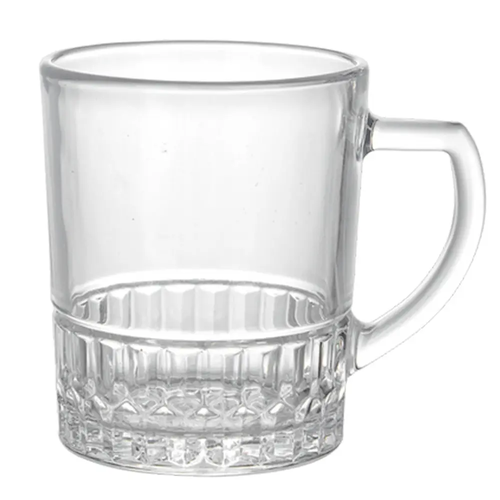 Zdjęcie produktu Szklanka z uchem przezroczysta do kawy herbaty zestaw szklanek 240ml 6szt