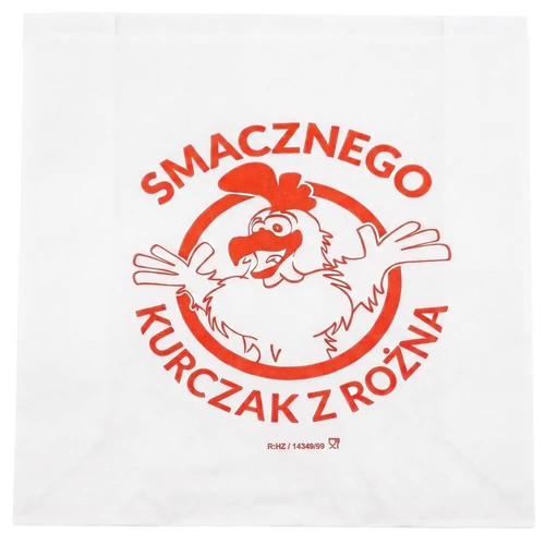 Zdjęcie produktu Torebka Papierowa Kurczak gastronomia catering eko torba 24x25 cm 100 sztuk