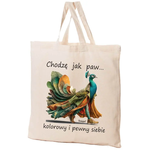 Zdjęcie produktu Torba Bawełniana z nadrukiem Paw z uchwytem rozm. 37x41cm 