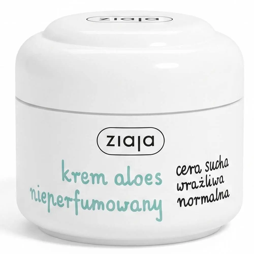 Zdjęcie produktu Krem do Twarzy Ziaja Aloes Nieperfumowany cera sucha wrażliwa normalna nawilżający 50 ml 