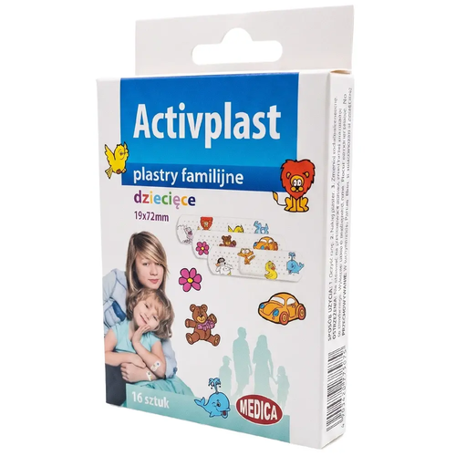 Zdjęcie produktu Plastry dla dzieci z opatrunkiem hipoalergiczne elastyczne 16 szt 7x2 cm