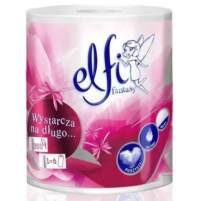 Zdjęcie produktu Ręcznik Papierowy do rąk czyściwo Elfi biały rolka 100% cellulozy 60m