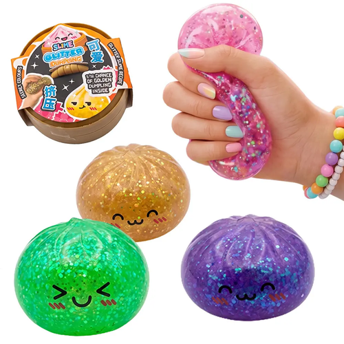 Zdjęcie produktu Gniotek antystresowy pierożek z brokatem zabawka sensoryczna dumpling slime