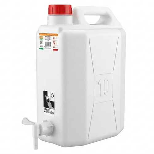 Zdjęcie produktu Kanister z Kranikiem na wodę plastikowy bańka pojemnik do ogrodu camping Made in Italy 10 L
