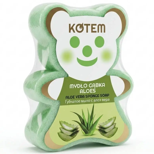 Zdjęcie produktu Mydło w gąbce Kotem dla dzieci z aloesem kotek 