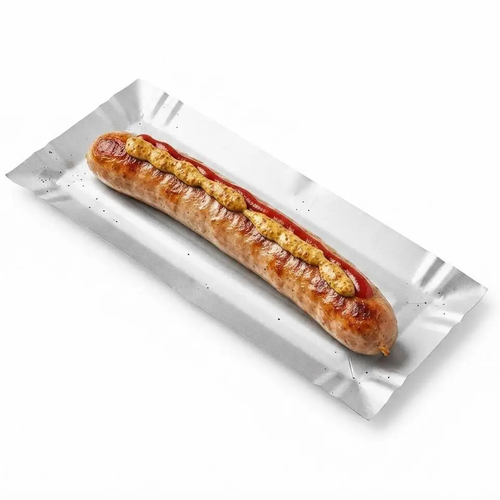 Zdjęcie produktu Tacki Papierowe Prostokątne grillowe na szaszłyk kiełbasę białe uniwersalne BEZ SUP 14x33 cm 500 sztuk