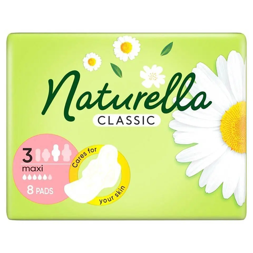 Zdjęcie produktu Podpaski ze Skrzydełkami Naturella Classic 3 Maxi Ochrona i Lekkość 8 sztuk