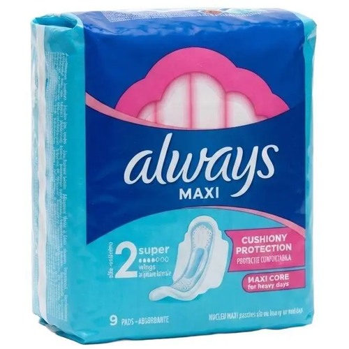 Zdjęcie produktu Podpaski ze Skrzydełkami Always Maxi oddychające na ciężkie dni 9 sztuk rozmiar 2