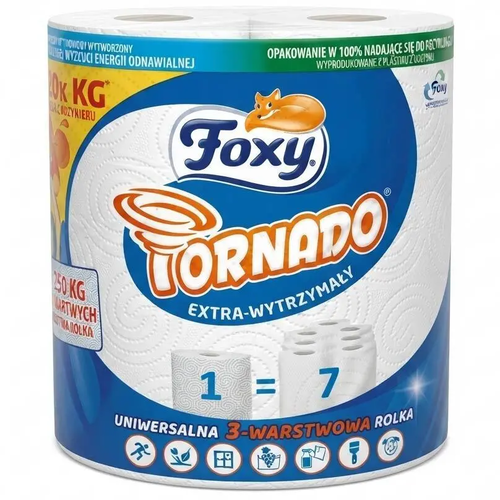 Zdjęcie produktu Ręcznik Papierowy Foxy Tornado Najleopszy na rynku stosunek cena - jakość ! 350 dużych listków 1 KG Papieru 3W