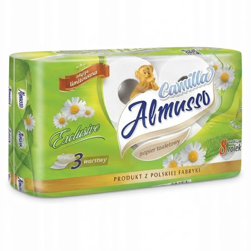 Zdjęcie produktu Ekskluzywny Papier Toaletowy Almusso Camilla Rumiankowy 3-warstwowy Biały 64 rolki