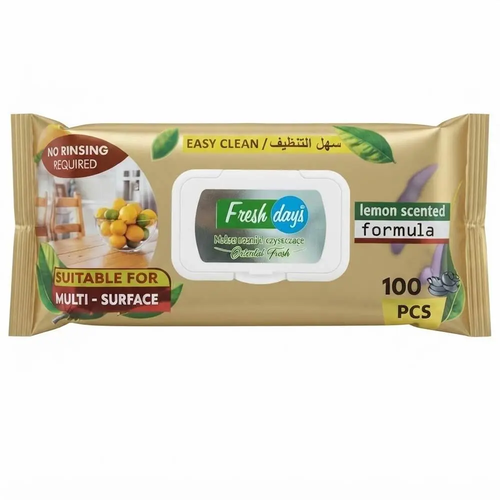 Zdjęcie produktu Mokre ręczniki czyszczące Fresh Days Oriental Fresh uniwersalne Lemon XXL 100 szt.