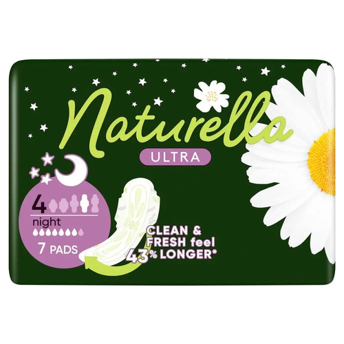 Zdjęcie produktu Podpaski ze Skrzydełkami Naturella Ultra 7 Night Cienkie Zapachowe 7 sztuk 