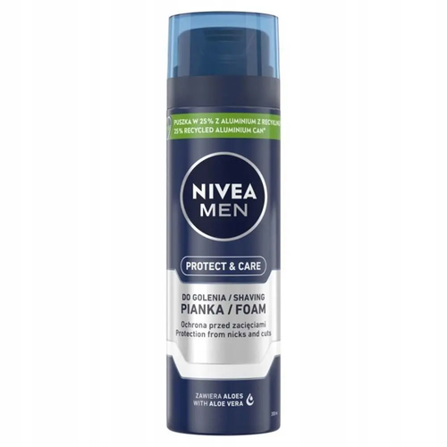 Zdjęcie produktu Pianka do golenia Nivea Protect & Care Aloe dla mężczyzn 200 ml 