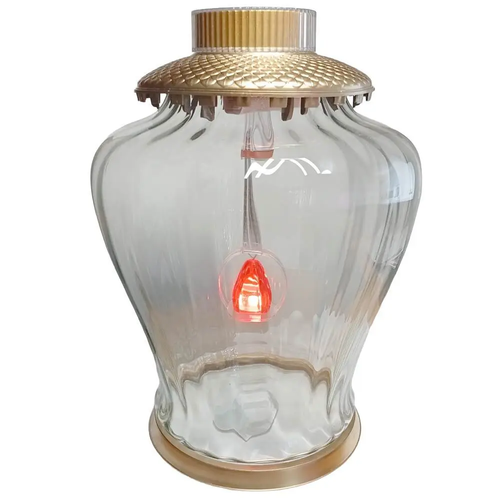 Zdjęcie produktu Znicz Solarny Szklany Santa Marozza Kobe na grób elegancki Złoty Metalizowany 34cm