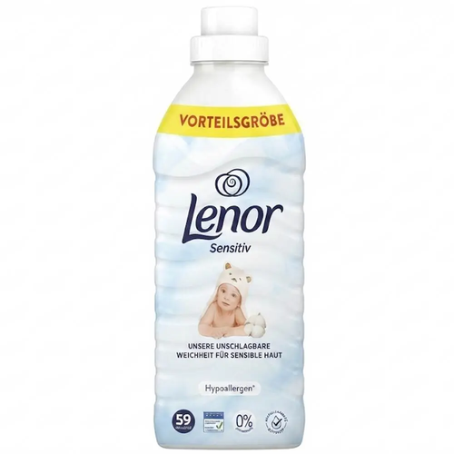 Zdjęcie produktu Płyn do płukania tkanin Lenor Sensitive hipoalergiczny dla dzieci 59 prań 1239 ml