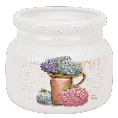 Zdjęcie produktu Osłonka ceramiczna na doniczkę na kwiaty biała dekoracyjna 30x20x16,5 cm mix wzór 1 szt.