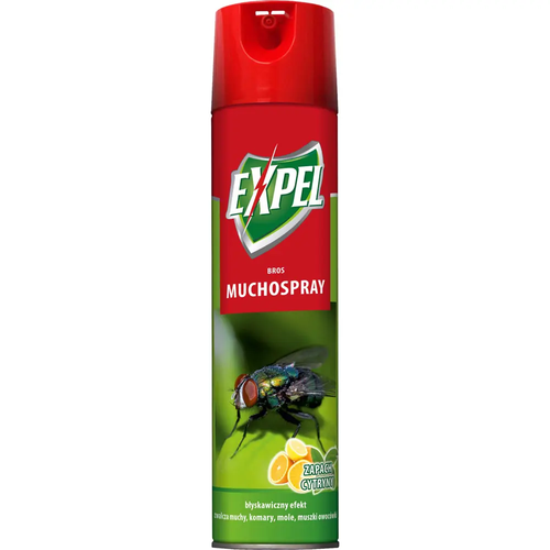 Zdjęcie produktu Muchospray EXPEL Spray na Muchy Komary Osy Mole Świeży Cytrynowy Zapach Aerozol 400 ml
