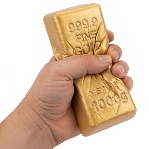 Zdjęcie produktu Gniotek Sztabka Złota Antystresowy Rozciągliwy 13x6cm Zabawka Sensoryczna 1 szt.
