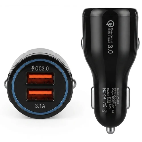 Zdjęcie produktu Ładowarka Samochodowa do Auta 2x USB 3.1A QC 3.0 Szybkie Ładowanie