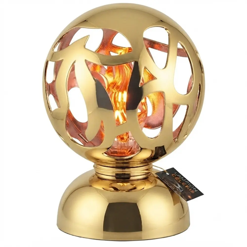 Zdjęcie produktu Lampion Znicz LED na Cmentarz Kula Cerelis Gold Ciepłe Światło na Baterie Efekt Płomienia 25 cm
