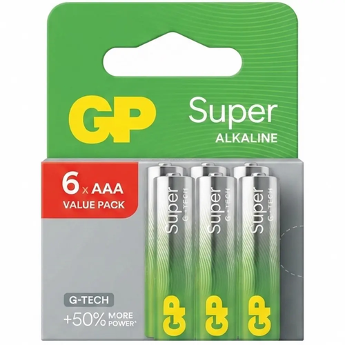 Zdjęcie produktu Baterie GP Super Akaline 6x AAA G-TECH + 50% Więcej Energii LR03