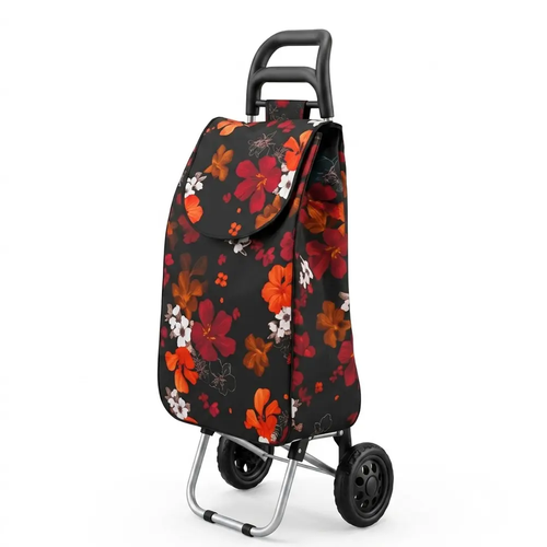 Zdjęcie produktu Wózek na Zakupy na Kółkach Feniks Stabilny Solidny Kwiaty Lima 35x28x92 cm Pojemna Torba 33  L 