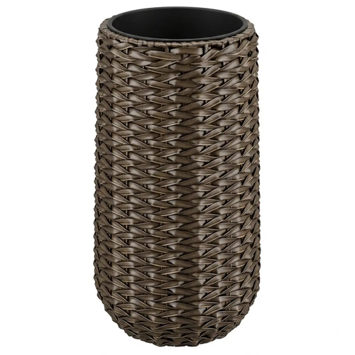 Zdjęcie produktu Donica Rattanowa z Wkładem Wysoka Scale Tall Brązowa Tarasowa Ogrodowa Kwietnik 30-34 x 65cm